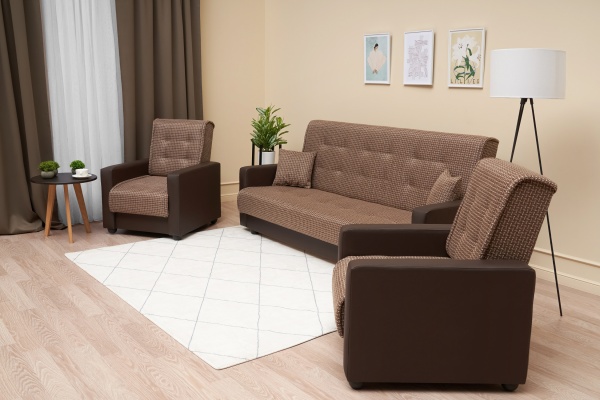 Комплект Лондон рогожка микс коричневая