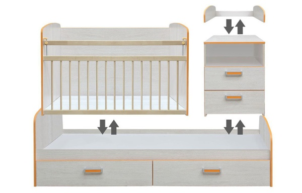 Кровать Трансформер Мальта Дуб Атланта/Ш-1830 х Г-755 х В-1075 мм