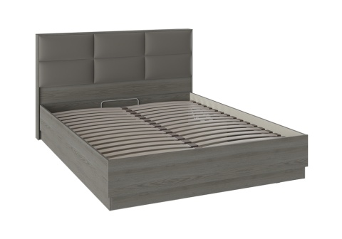 Кровать Либерти с мягким изголовьем хадсон / грей