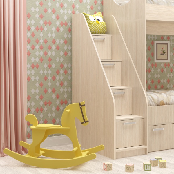Детская Кровать-Чердак Боско-10 МДФ (Ш-1832 x В-1800  x Г-1120 мм/сп.место 800 х 1800 мм/Разные Цвета